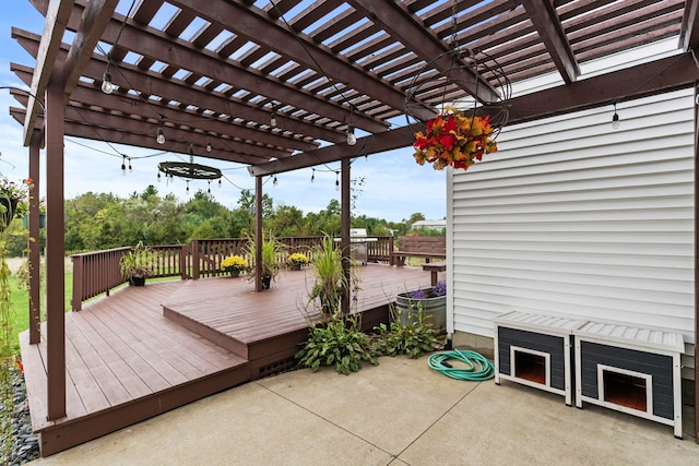 deck featuring a pergola