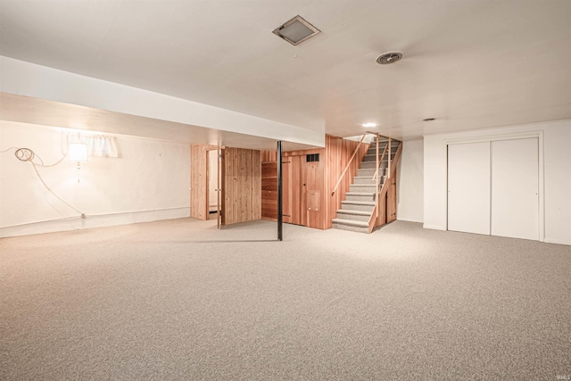 basement with carpet