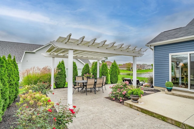 view of patio with a pergola