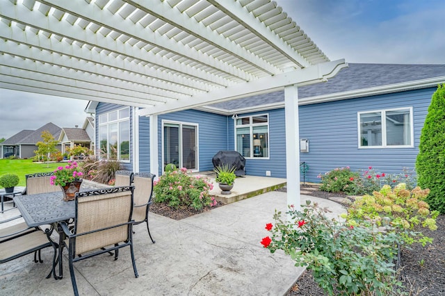 view of patio with a pergola