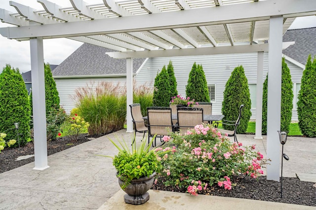 view of patio / terrace with a pergola