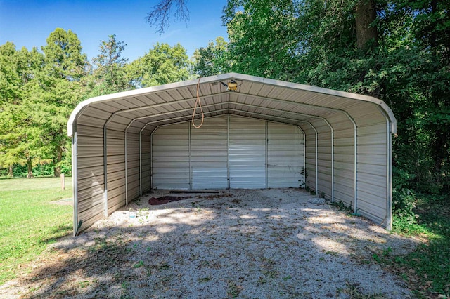 garage with a carport