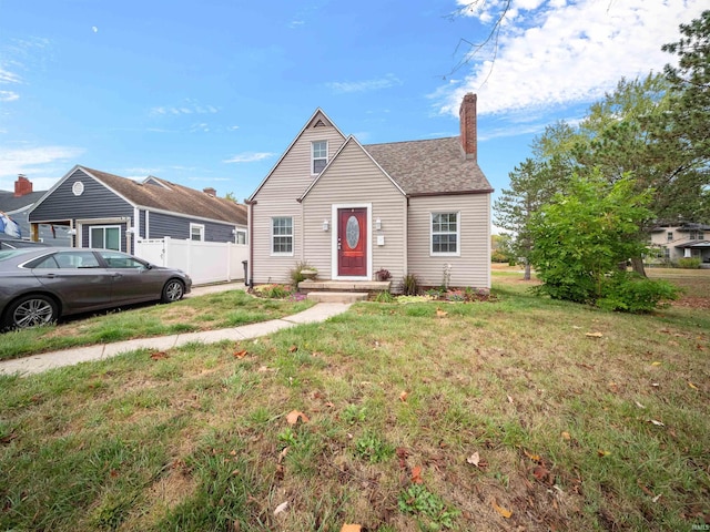 view of front of property with a front lawn