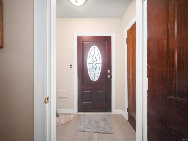 entryway with light wood-type flooring