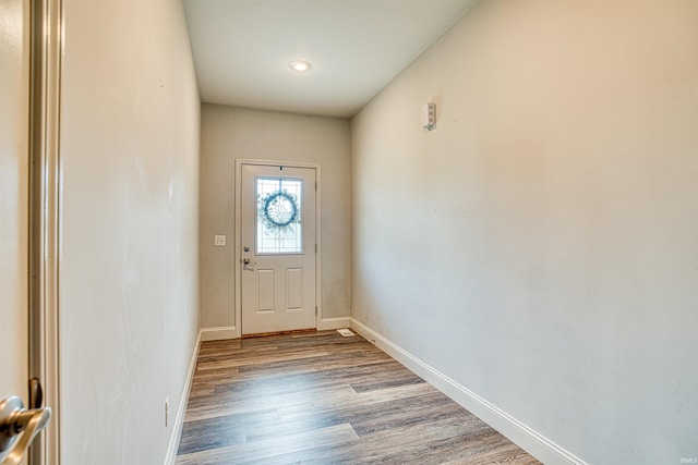 entryway featuring hardwood / wood-style floors