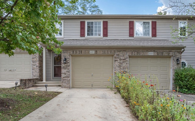 view of front property with a garage