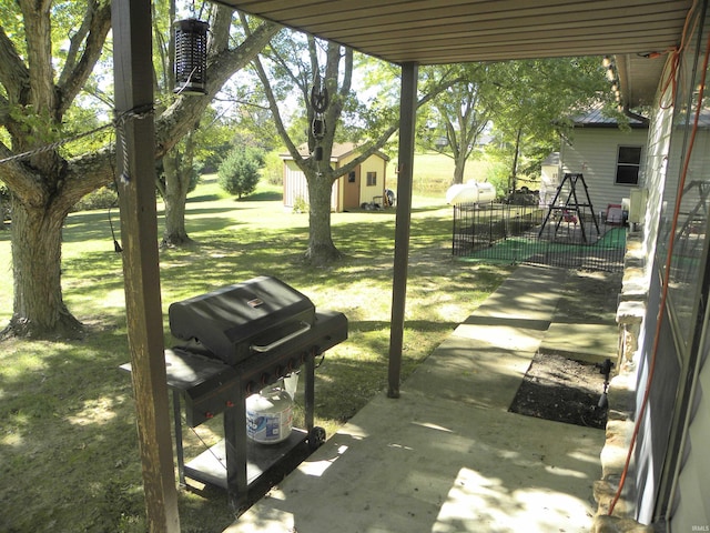 view of patio / terrace with a grill