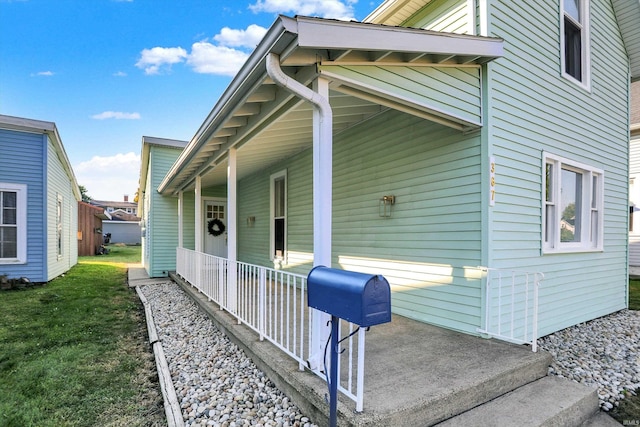 view of home's exterior with covered porch