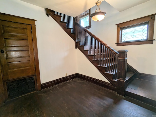 stairway with a wealth of natural light