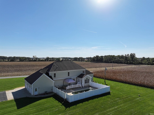 aerial view with a rural view