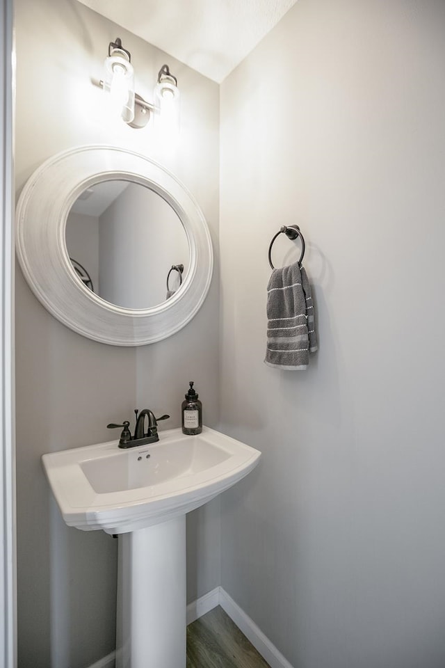 bathroom featuring hardwood / wood-style floors