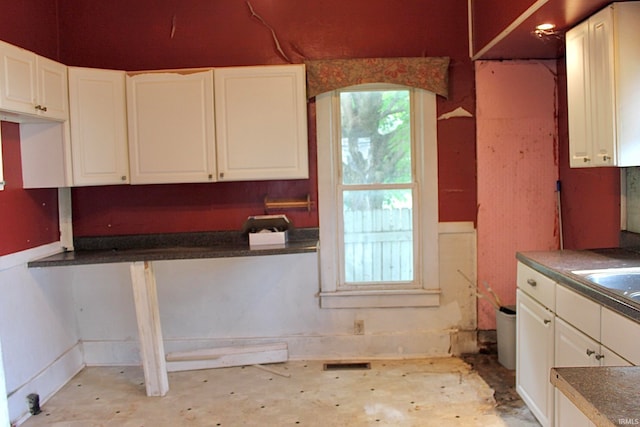 kitchen with white cabinetry