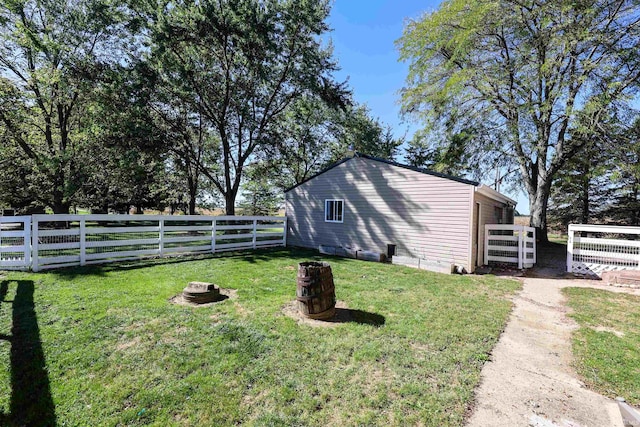 view of home's exterior with a yard