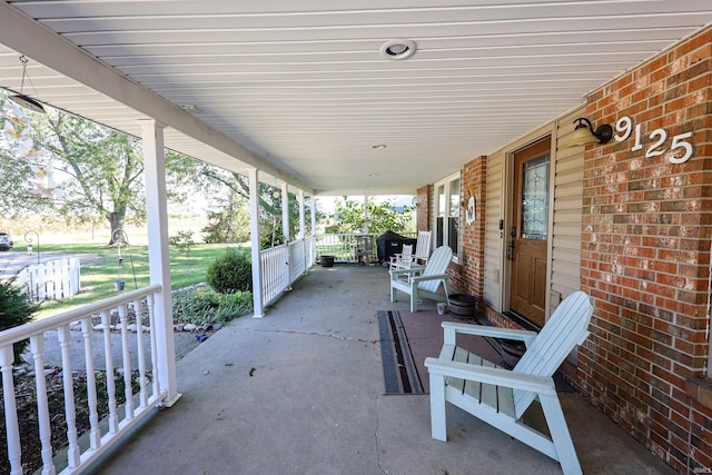 view of patio with a porch