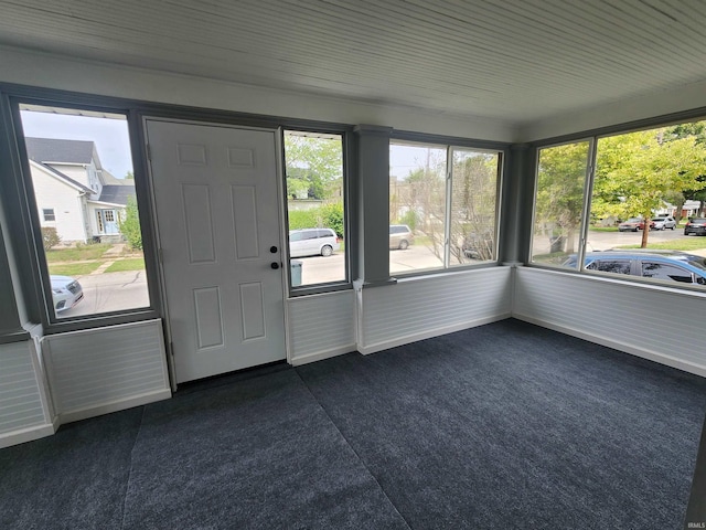 view of unfurnished sunroom