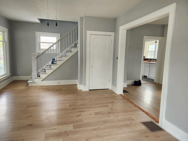 interior space featuring light hardwood / wood-style floors