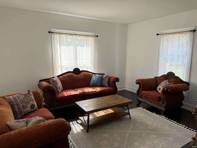 living room featuring hardwood / wood-style flooring