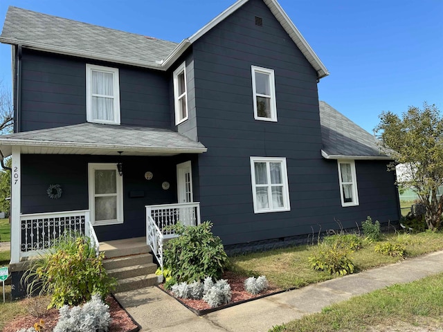 view of front of property featuring a porch