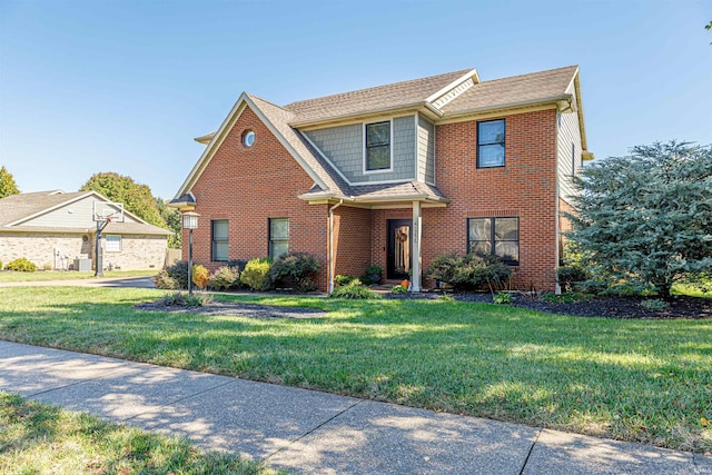 view of front of property with a front yard