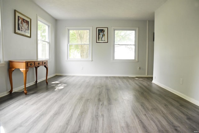 spare room featuring light wood-type flooring