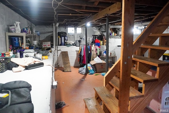 basement with a wealth of natural light