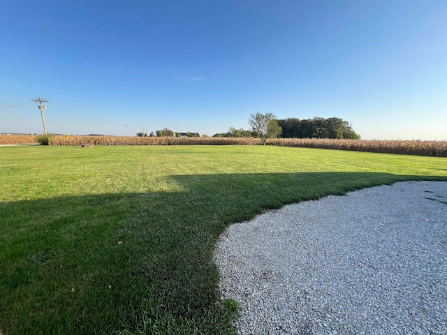 view of yard with a rural view