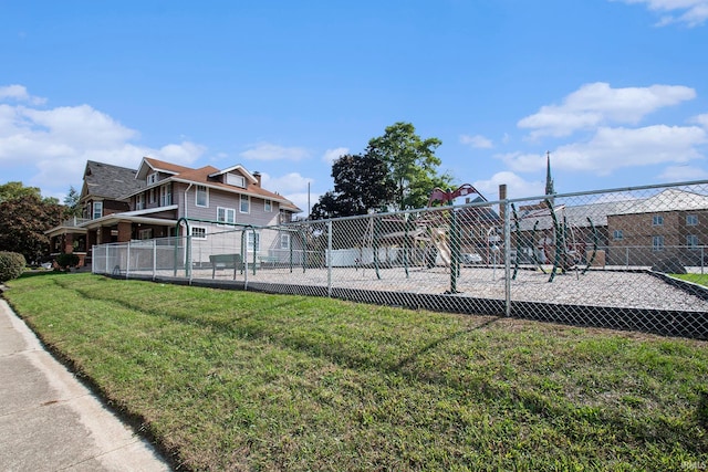 view of play area with a lawn