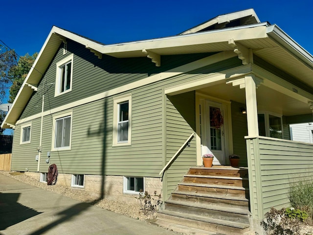 exterior space with a porch