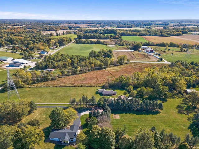 drone / aerial view featuring a rural view