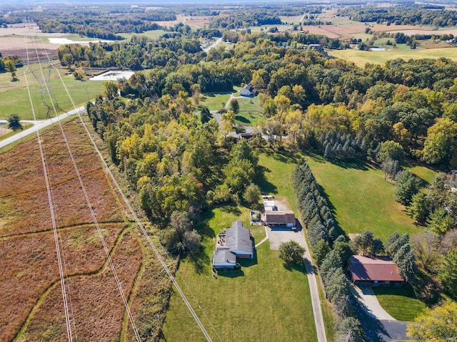 aerial view featuring a rural view