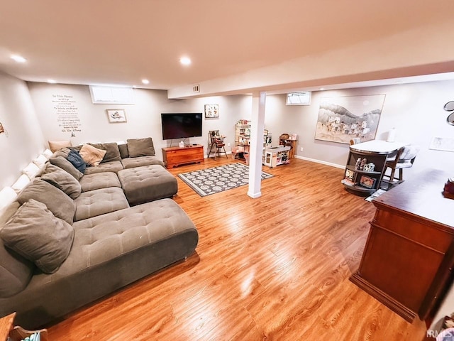 living room featuring hardwood / wood-style floors