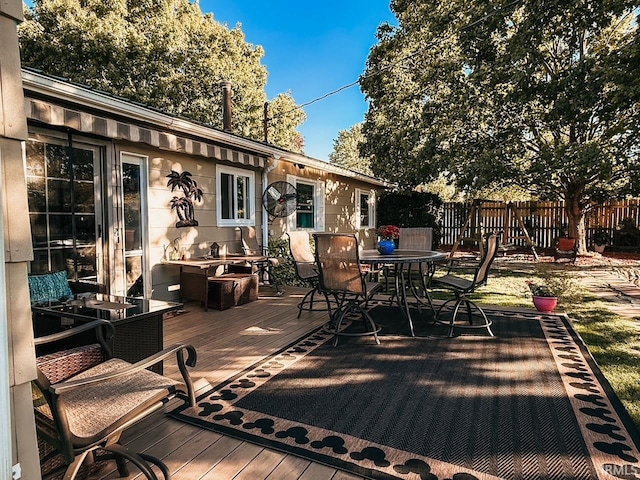 view of wooden deck