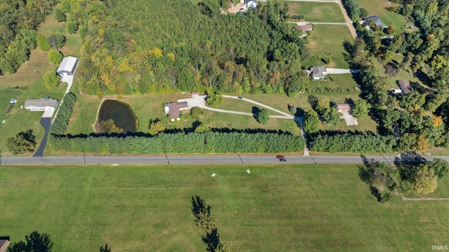 aerial view with a rural view