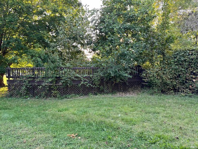 view of yard featuring a deck