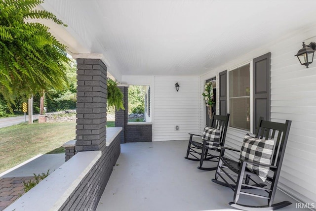 view of patio featuring covered porch