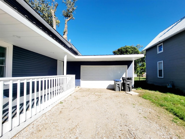 view of garage