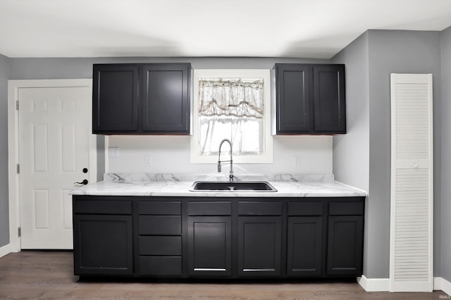 kitchen with wood-type flooring and sink