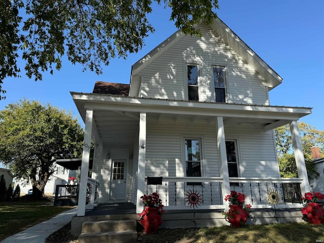 view of front of home with covered porch