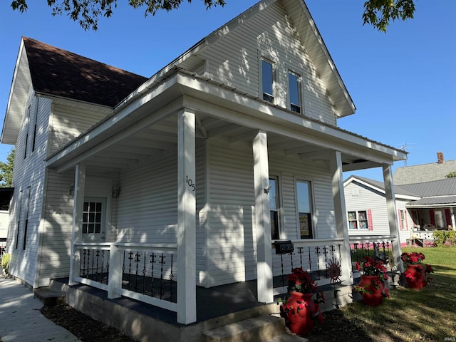 view of front of home with a porch