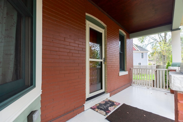 view of patio with a porch