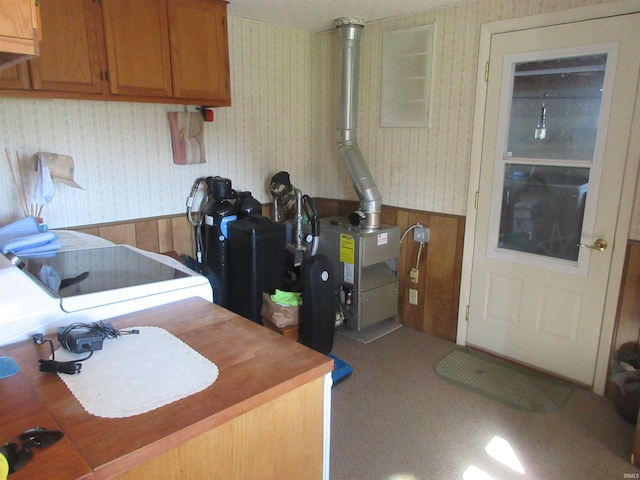 kitchen with sink and carpet