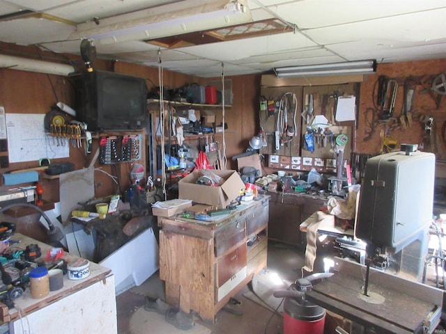 interior space featuring concrete floors