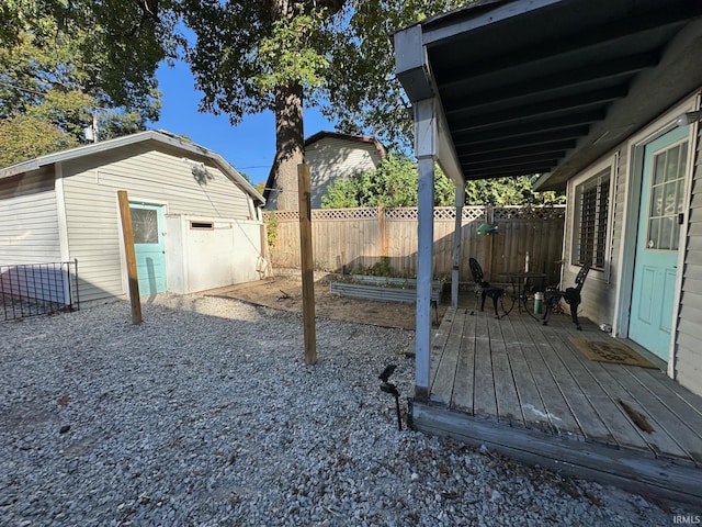 view of yard featuring a wooden deck