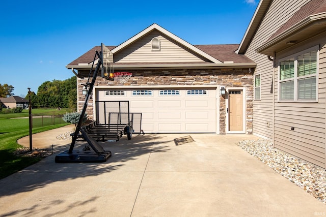 view of garage