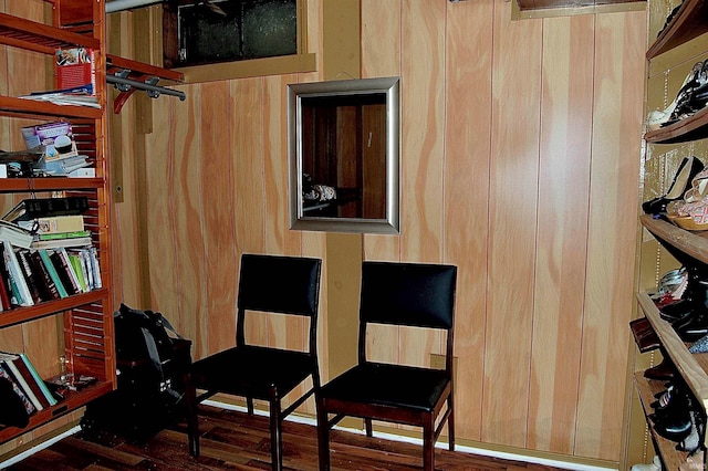 interior space featuring dark wood-type flooring