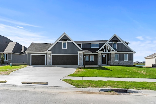 craftsman-style house with a front lawn