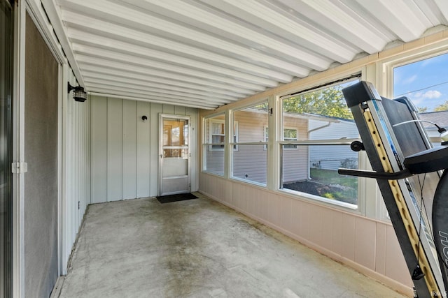 view of unfurnished sunroom