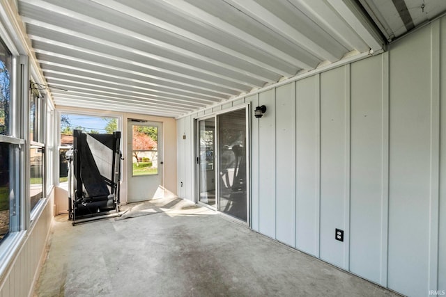 view of unfurnished sunroom