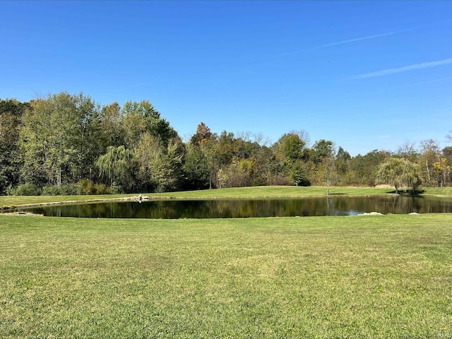 view of yard featuring a water view