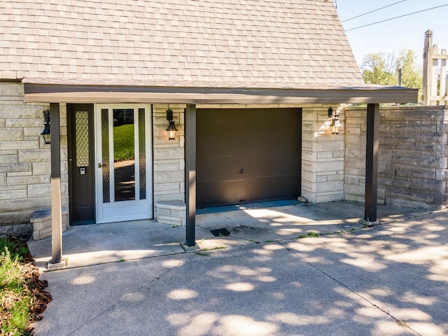 view of garage